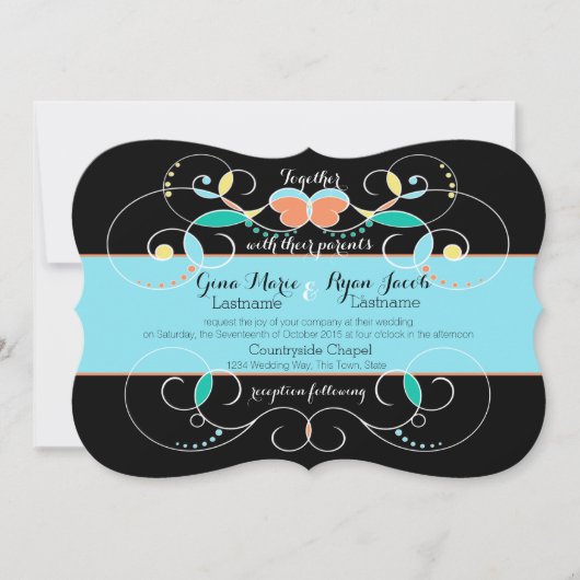 Country Folk Art Geïnspireerd Trouwen Kaart (Voorkant)