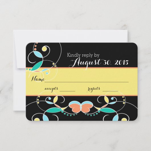 Country Folk Art geïnspireerde reactie RSVP Kaartje (Voorkant)