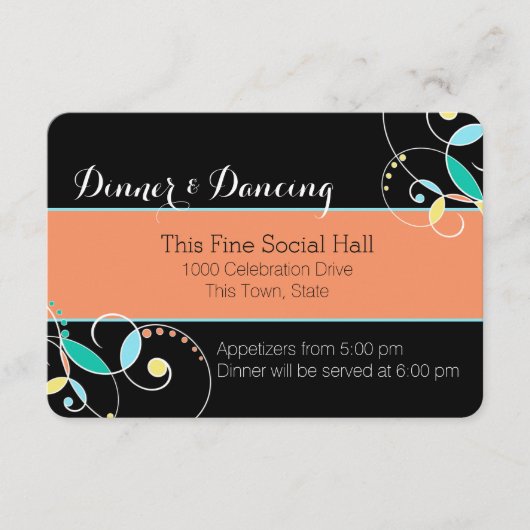 Country Folk Art Geïnspireerde Receptie Informatie Informatiekaartje (Voorkant)