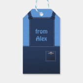 Country Folk Blue Overalls Custom Gift Label Cadeaulabel (Achterkant)