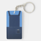 Country Folk Blue Overalls Custom Sleutelhanger (achterkant)