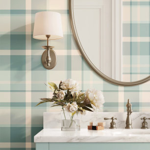 Country French Blue Plaid Behang
