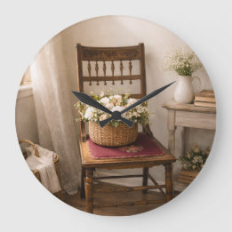 Country French Chair Wall Clock – Cottage Core Grote Klok