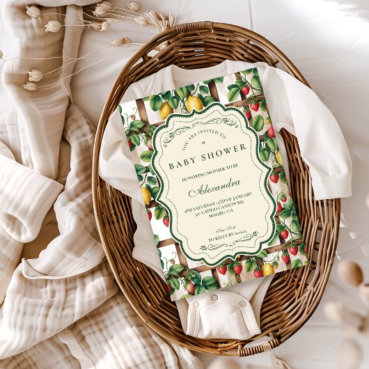 Country Fruit Garden Baby Shower Kaart