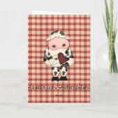Country Fun Moo Koe Valentijnsdag Card Feestdagen Kaart (Achterkant)