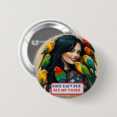 Country Gals Bird Lady for Trump/Vance Button (Voorkant /achterkant)