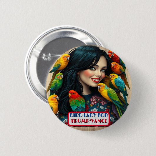 Country Gals Bird Lady voor Trump / Vance Button (Voorkant /achterkant)