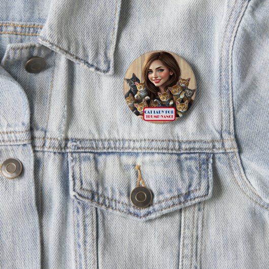 Country Gals Cat Lady voor Trump / Vance Button (In situ)