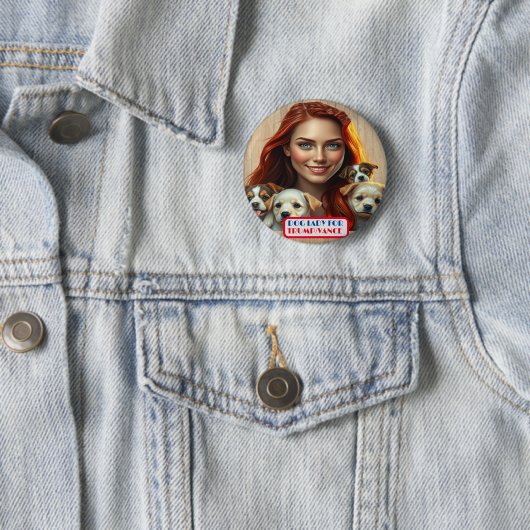 Country Gals Dog Lady voor Trump / Vance Button (In situ)