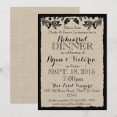 Country Garden Black met Burlap repetitie diner Kaart (Voorkant / Achterkant)