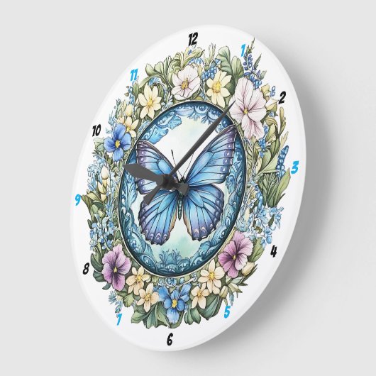 Country Garden" - Blauwe Vlinder Bloemen Grote Klok (Hoek)