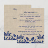 Country Garden Blue en Burlap Info Kaart (Voorkant / Achterkant)