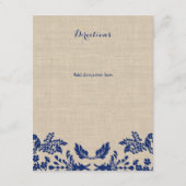 Country Garden Blue en Burlap Info Kaart (Achterkant)