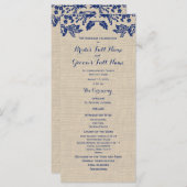 Country Garden en Burlap Huwelijksprogramma Programmakaart (Voorkant / Achterkant)