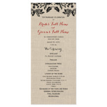 Country Garden en Burlap Huwelijksprogramma