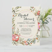 Country Garden Floral Bridal Shower Invitation Kaart (Staand voorkant)