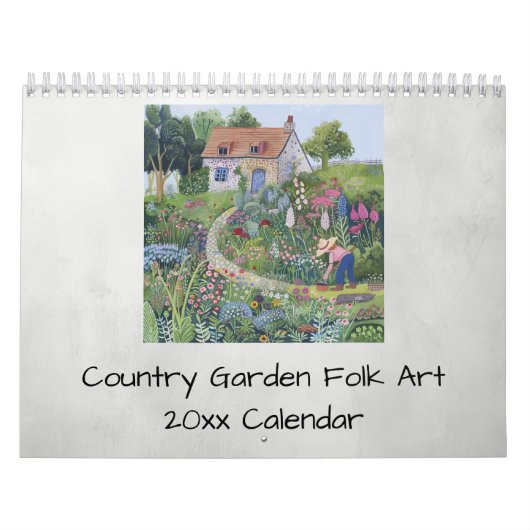 Country Garden Folk Art Bloemen Groenten Kalender (Hoes)