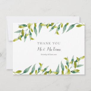 Country Garden Greenery Wedding Thank You Bedankkaart