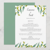 Country Garden Groene Huwelijksmenu Menu (Voorkant / Achterkant)