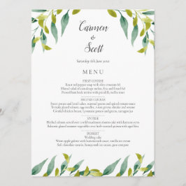Country Garden Groene Huwelijksmenu Menu