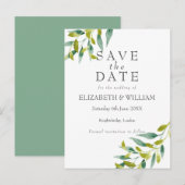 Country Garden Groene Save the Date Briefkaart (Voorkant / Achterkant)