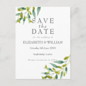 Country Garden Groene Save the Date Briefkaart (Voorkant)