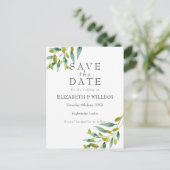 Country Garden Groene Save the Date Briefkaart (Staand voorkant)