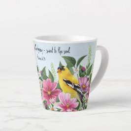 Country Garden met vogels en geschriften Latte Mok