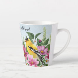 Country Garden met vogels en geschriften Latte Mok