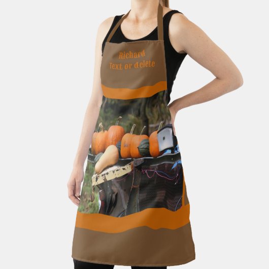 Country Garden pompoenen en squash gepersonaliseer Schort (Insitu)