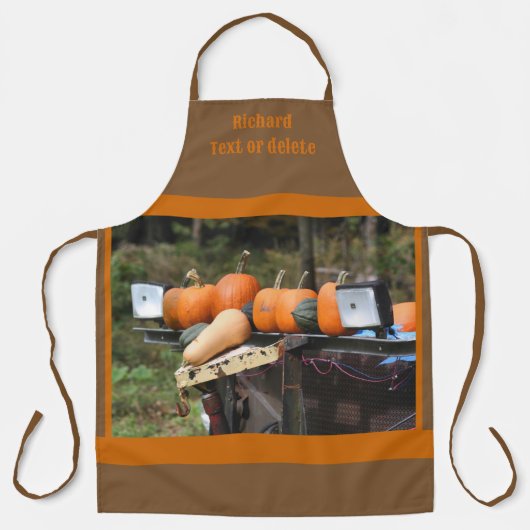 Country Garden pompoenen en squash gepersonaliseer Schort (Voorkant)