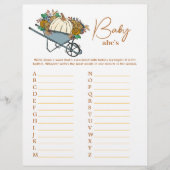 Country Garden Pumpkin ABCs Baby shower Party Game Flyer (Voorkant)