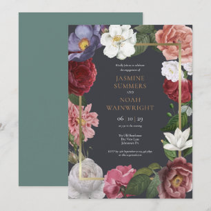 Country Garden Roses Bloemrijke Verlovingsfeest Kaart
