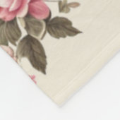 Country Garden Roze Rozen op Cream Achtergrond Fleece Deken (Hoek)