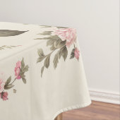 Country Garden Roze Rozen op Cream Achtergrond Tafelkleed (Voorbeeld)