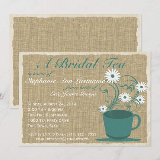 Country Garden Tea Party Kaart (Voorkant / Achterkant)