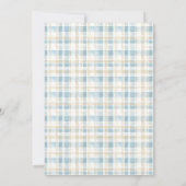 Country Gingham Blue Jean Baby shower Uitnodiging (Achterkant)