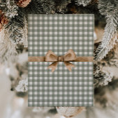 Country Gingham Bow Photo Christmas Card Feestdagenkaart