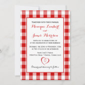 Country Gingham Rood & Wit Cheques Wedding Plaid Kaart (Voorkant)
