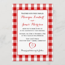 Country Gingham Rood & Wit Cheques Wedding Plaid