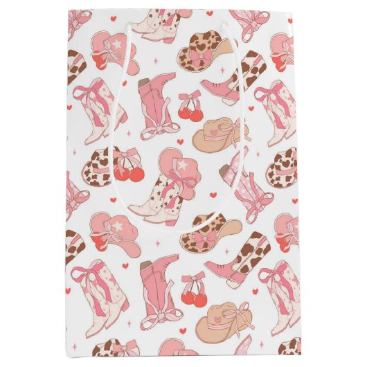 Country Girl Cowboy Boots n’ Petten Medium Cadeauzakje (Voorkant)