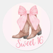 Country Girl Cowboy Boots n’ Petten Ronde Sticker (Voorkant)