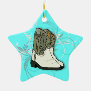 Country Girl Rodeo Cowgirl Laarzen Keramisch Ornament