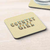 Country Girls Typografie Bier Onderzetter (Linkerzijde)
