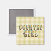Country Girls Typografie Magneet (Voorkant / Achterkant)