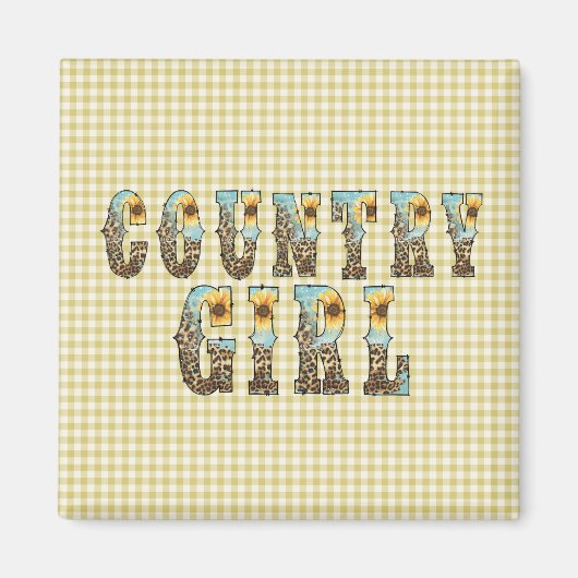 Country Girls Typografie Magneet (Voorkant)