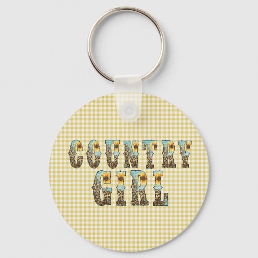Country Girls Typografie Sleutelhanger (Voorkant)