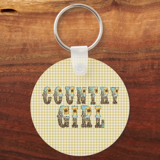 Country Girls Typografie Sleutelhanger (Achterkant)
