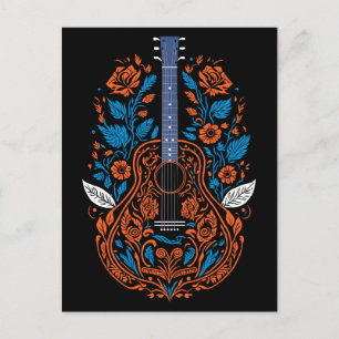 country gitaar kunst briefkaart