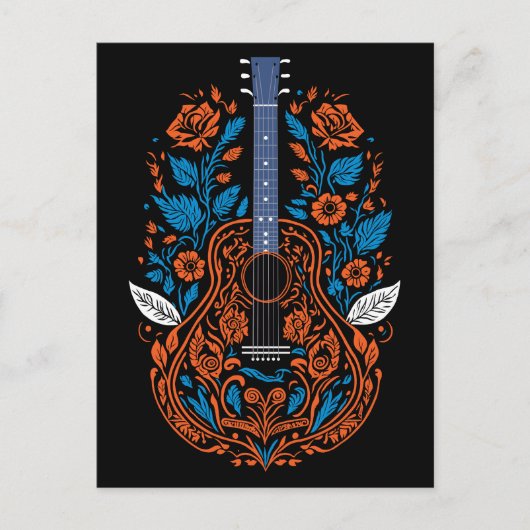country gitaar kunst briefkaart (Voorkant)
